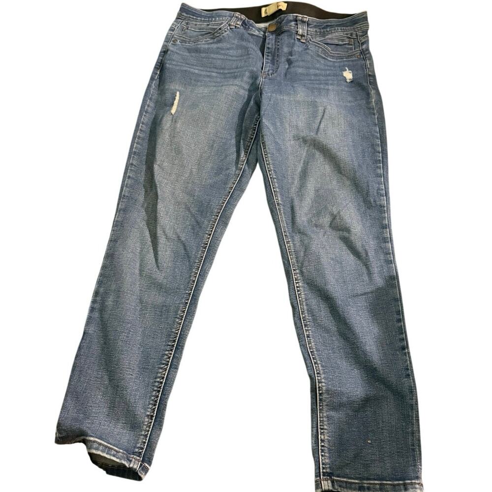 Democracy Ab Solution Distressed Slim Straight Stretch Jeans Women’s Size 16
